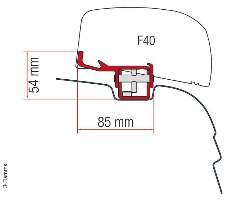 Fiamma awning adapter for awning F40Van