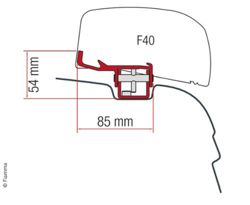 Mounting adapter for F40Van VW T5/T6, UK version