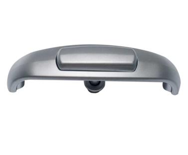 Cabinet handle with push button, chrome matt colour