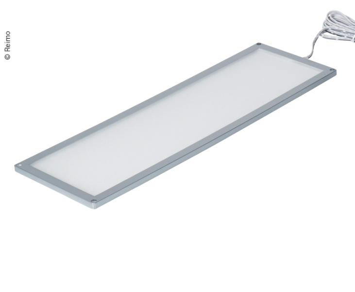 LED ceiling light 12V/9W, frame silver, 100x300mm