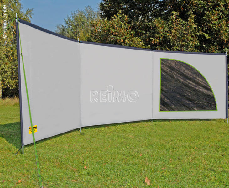 Ameland Space luxury windscreen in grey/lime, 6m x 1,4m