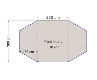 Sun Shade Mauritius L, 4,8x3m 2 erection-poles