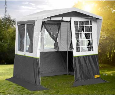 A wonderful kitchen tent and utility tent with curtains