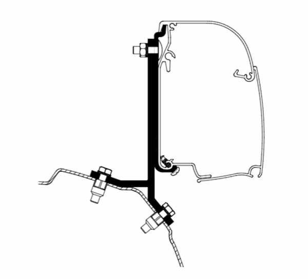 Adapter for Omnistor Awning 4200,Ford Trans./Tour.Cust.Minivan RHD