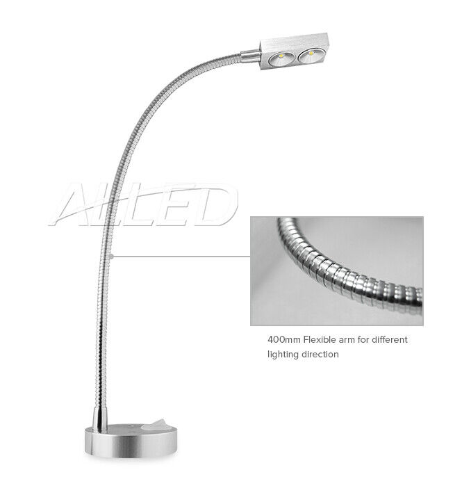 12V LED Spotlight RV Reading Lights Flexible stalk Wall Lamp Beside/Book