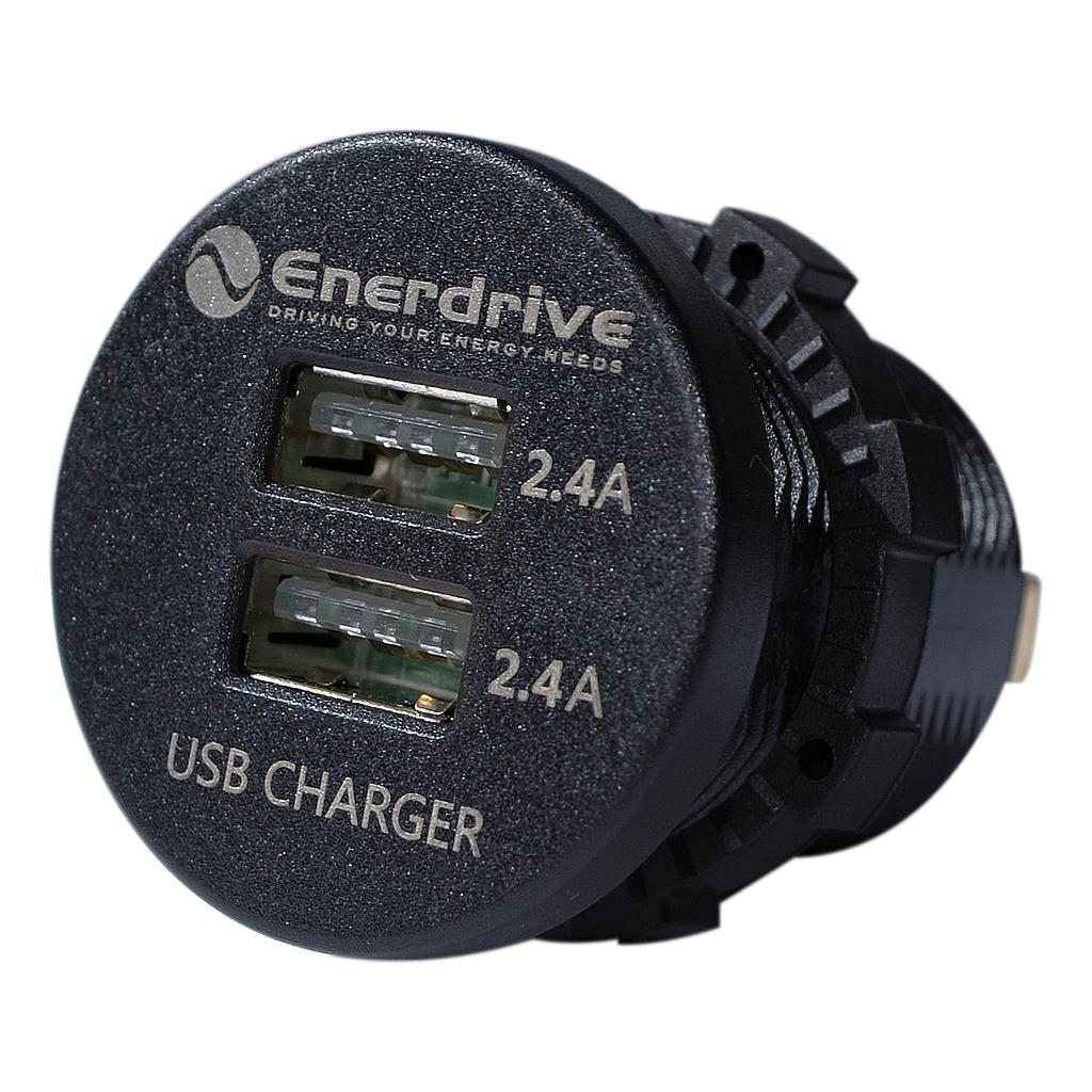 Enerdrive 4.8A Dual USB Socket OLED Style