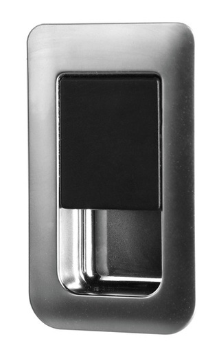 [52494] Door lock 36x59mm chrome brushed/black Door thickness 12-18mm