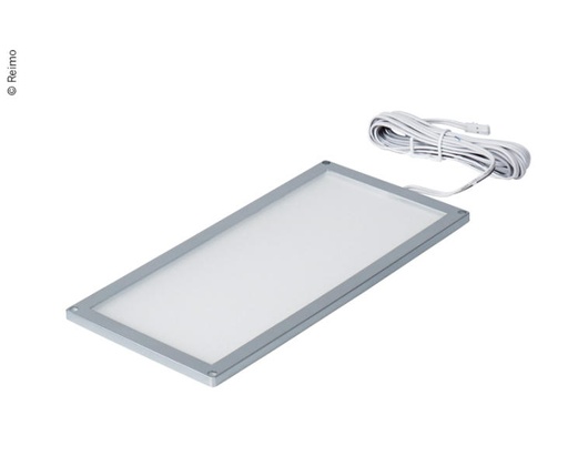 [833691] LED ceiling light 12V/6W, frame silver, 100x200mm