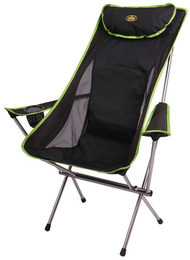 [910651] Folding Camping Chair, SANTA FE Camp4, black/lime