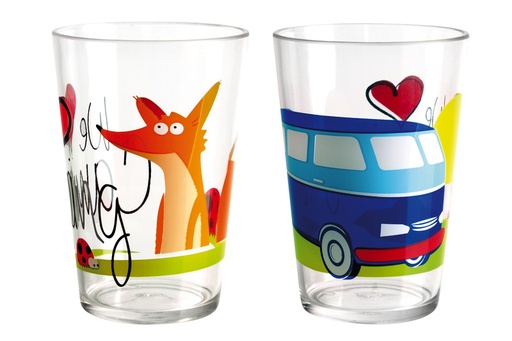 [929181] Kids Glasses Set of 2, Design:WE LOVE CAMPING, Matches 91798