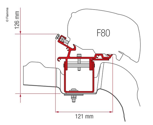 [44490] Fiamma KIT VW Crafter/Man L3/H3 from 2017,without roof rail,2H.20cm,1.H32cm